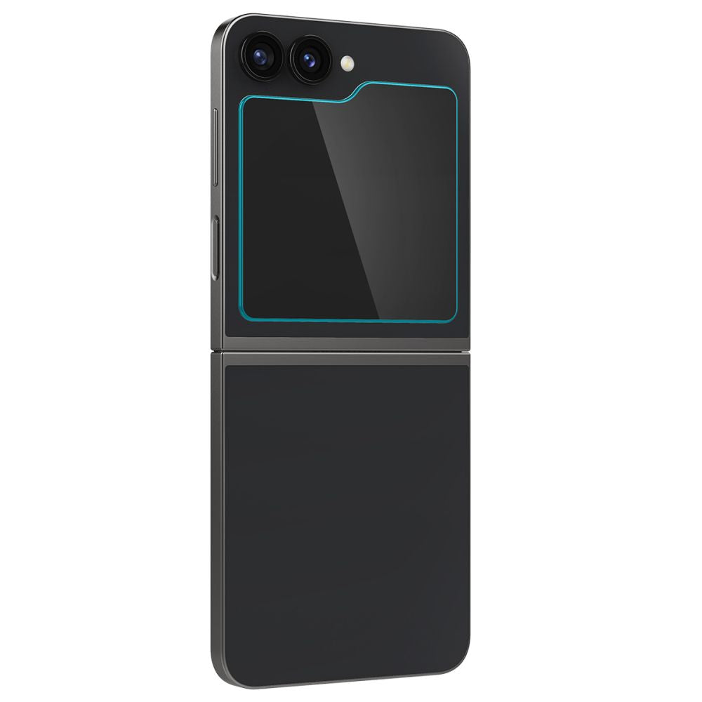 Folia ochronna na zewnętrzny ekran Spigen GlastR EZ FIT dla Samsung Galaxy Z Flip6 F741, Szkło hartowane, Pełne klejenie, Zestaw 2 sztuki AGL07972