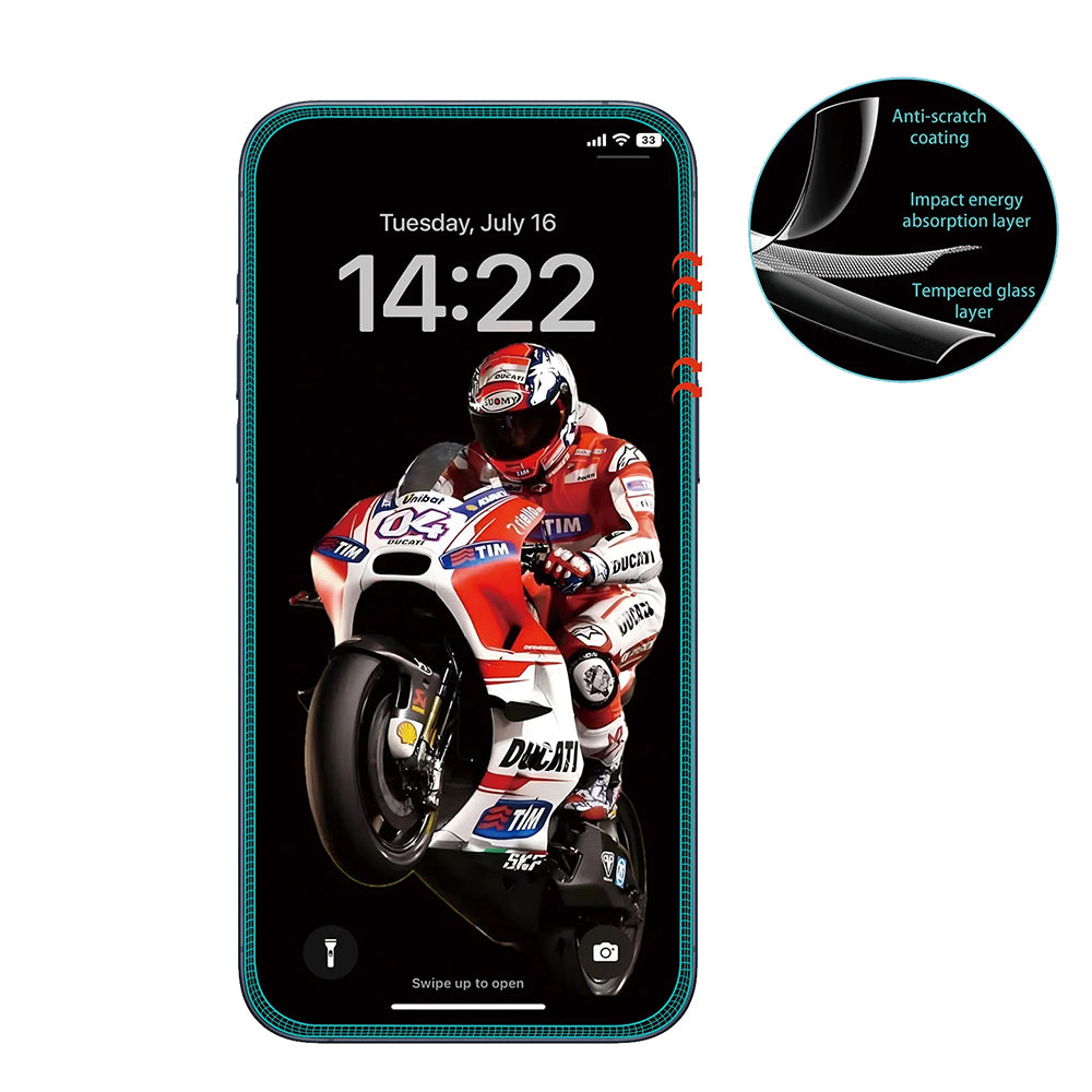 Folia ochronna na ekran Anank 5X Reinforced Anti Crack dla Apple iPhone 17, Hartowane szkło, Full Glue, 3D, Czarna