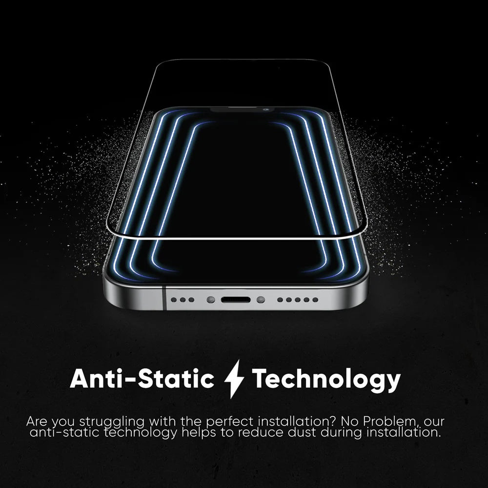 Anank 5X Reinforced Invisible Screen Protector for Apple iPhone 17, Tempered Glass, Full Glue, 3D, Black