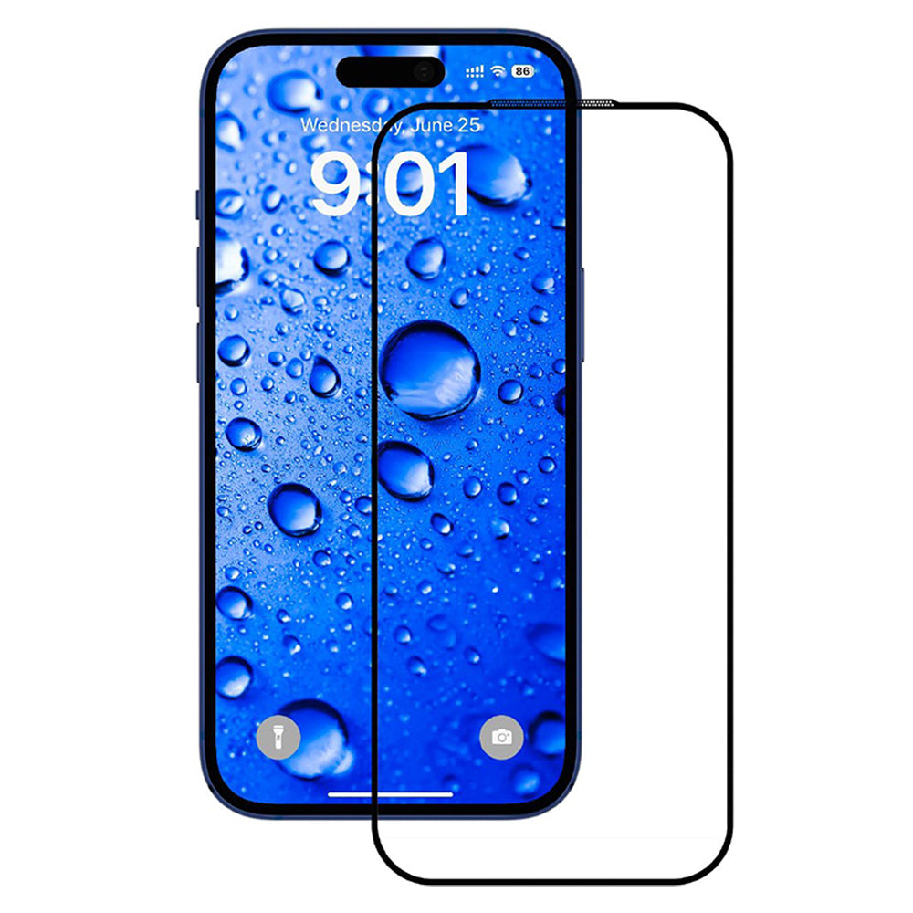 Anank Screen Protector for Apple iPhone 17, Tempered Glass, Full Glue, 2.5D, Black