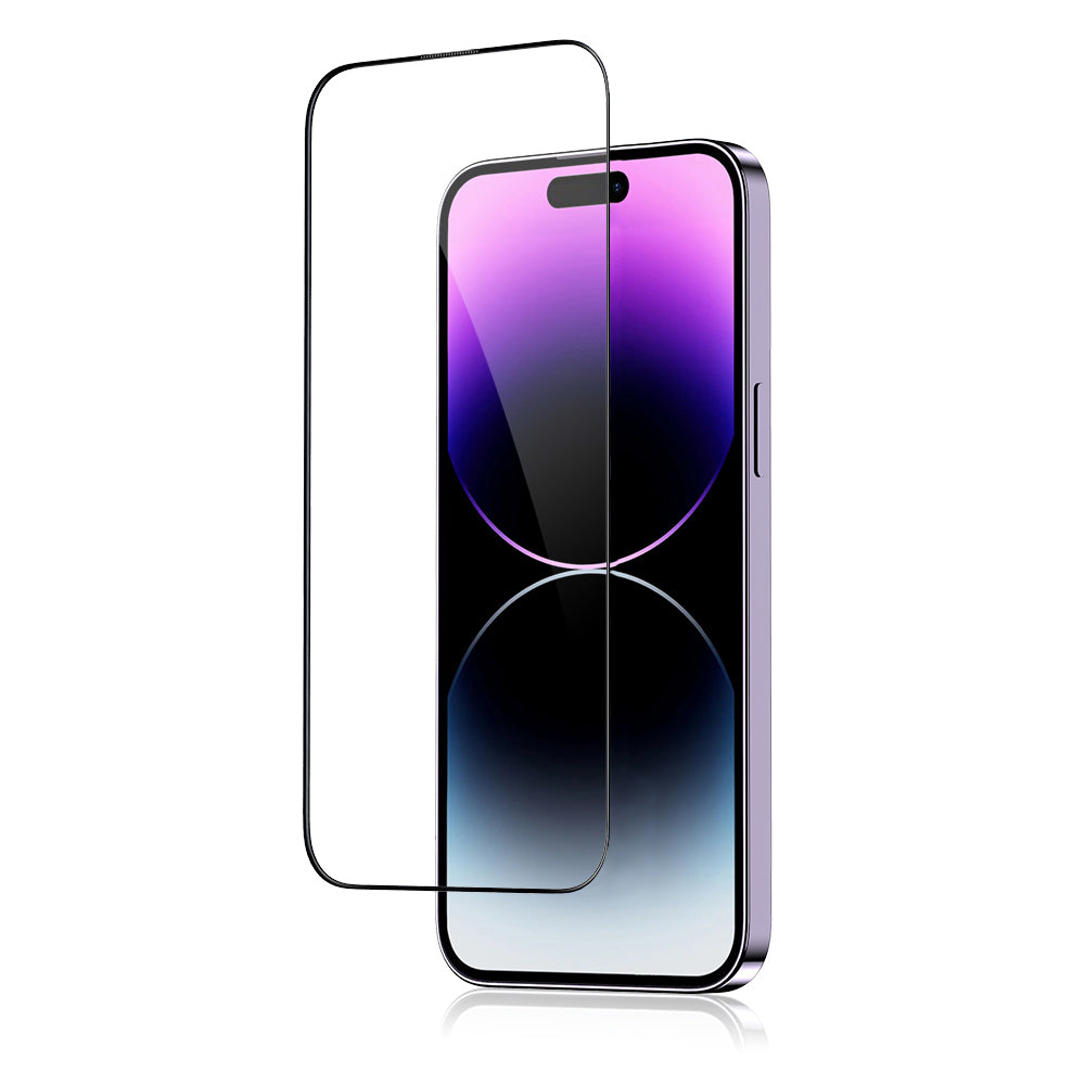Blueo Anti-Broken Screen Protector Film for Apple iPhone 15 Pro Max, Tempered Glass, Full Glue, Black