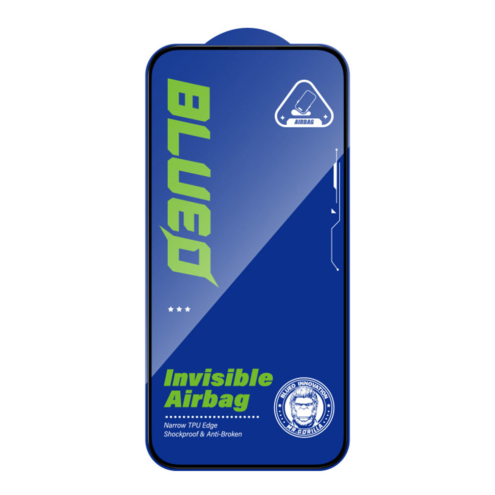 Folia ochronna na ekran Blueo Anti-Broken do Apple iPhone 16 Plus / 15 Plus / 14 Pro Max, szkło hartowane, pełna klej, czarna