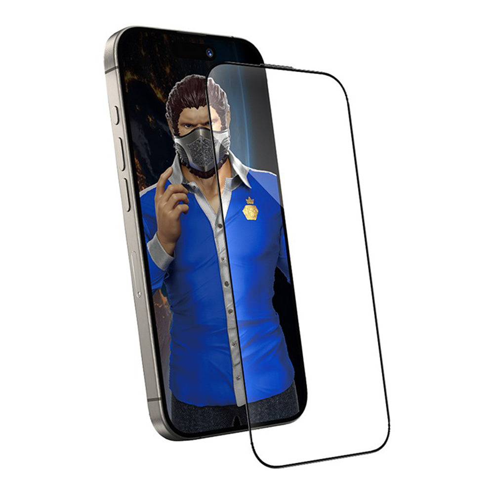 Folia ochronna na ekran Blueo Anti-Dust HD do Apple iPhone 15 Pro Max, szkło hartowane, pełna klej, czarna
