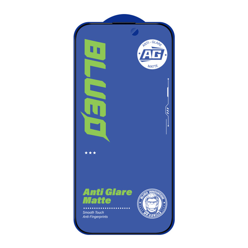 Blueo Anti-Glare Screen Protector Film for Apple iPhone 12 Pro Max, Tempered Glass, Full Glue, Black