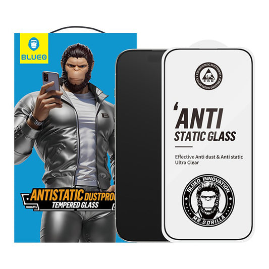 Folia ochronna Blueo Anti-Static HD na ekran do Apple iPhone 17 Air, Hartowane szkło, Pełne klejenie, Czarna