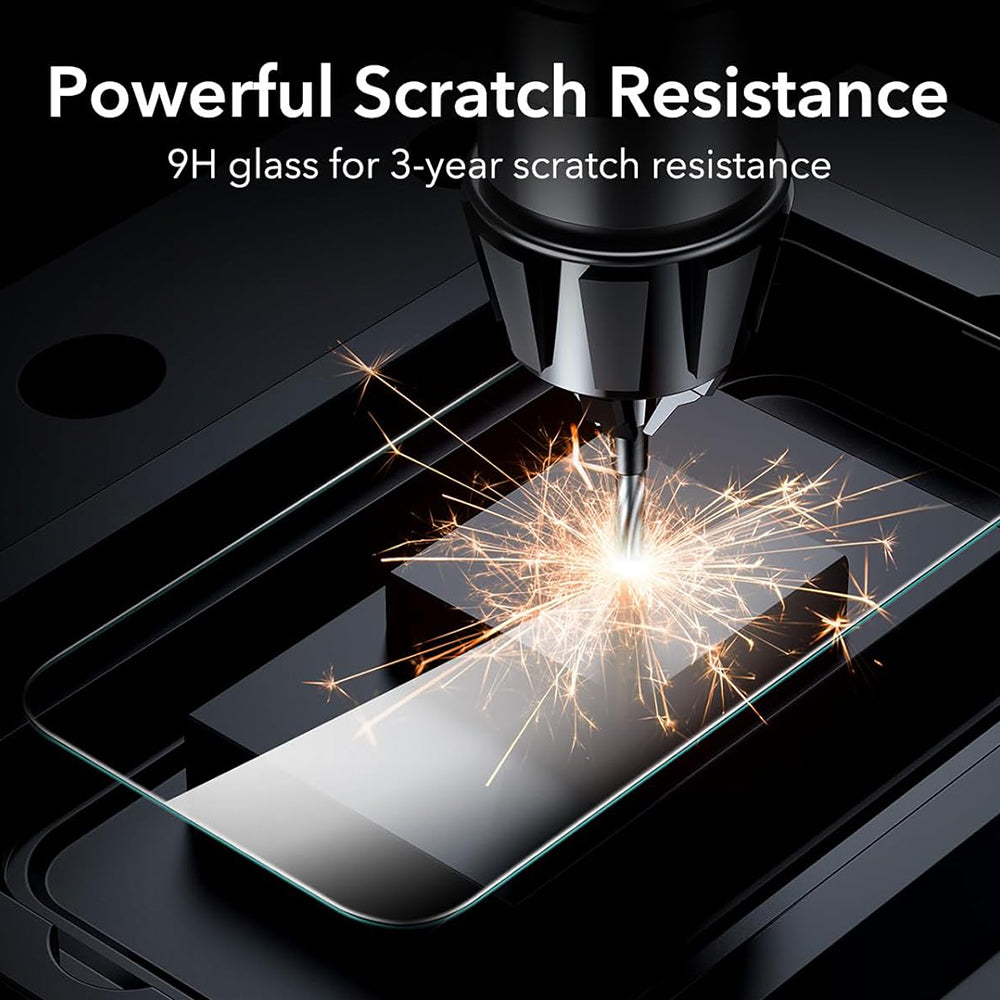 Folia ochronna ESR do ekranu Apple iPhone 17 / 16 Pro, Hartowane szkło, Pełne klejenie, Zestaw 3 sztuki, Czarna
