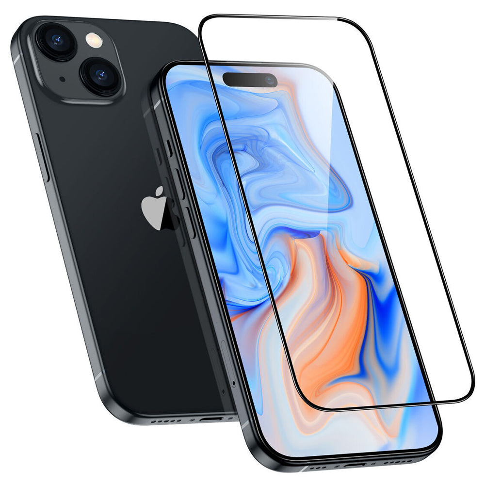 Folia ochronna ESR Armorite na ekran dla Apple iPhone 15 Plus, Hartowane szkło, Pełne klejenie, Czarna