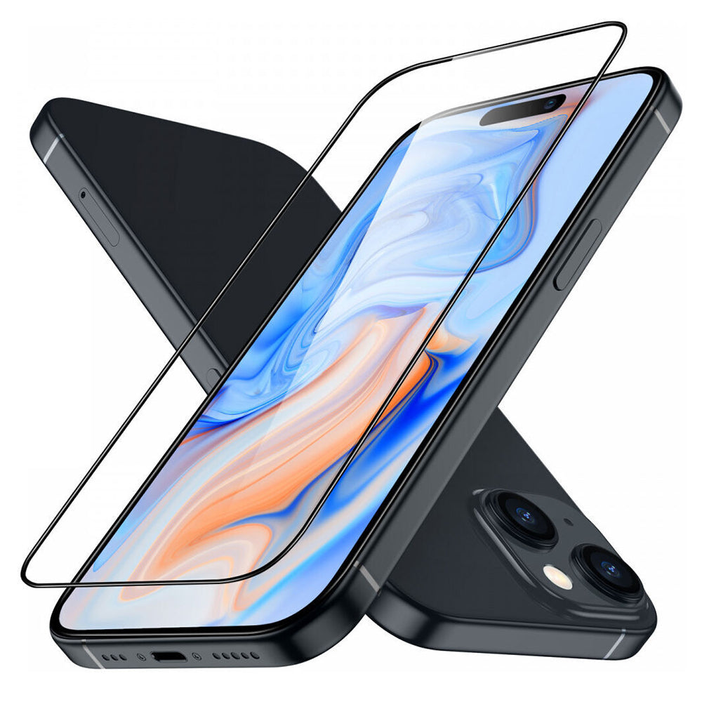 Folia ochronna ESR Armorite na ekran dla Apple iPhone 15 Plus, Hartowane szkło, Pełne klejenie, Czarna
