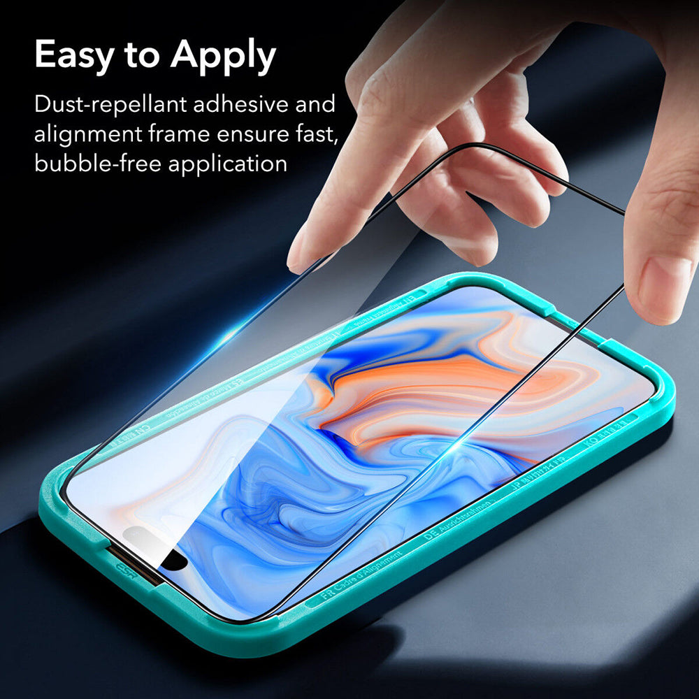 Folia ochronna ESR Armorite na ekran dla Apple iPhone 15 Plus, Hartowane szkło, Pełne klejenie, Czarna