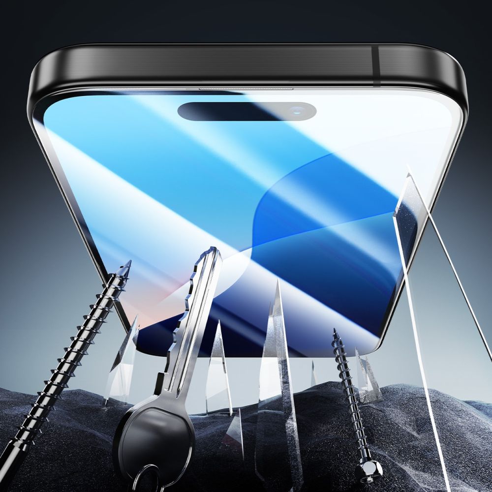 Folia ochronna ESR Armorite na ekran dla Apple iPhone 16 Plus / 15 Plus, Hartowane szkło, Pełne klejenie, Czarna