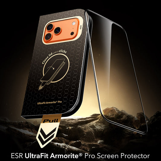 Folia ochronna na ekran ESR Armorite Pro UltraFit do Apple iPhone 18 Pro Max / 17 Pro Max, szkło hartowane, pełna warstwa kleju, czarna