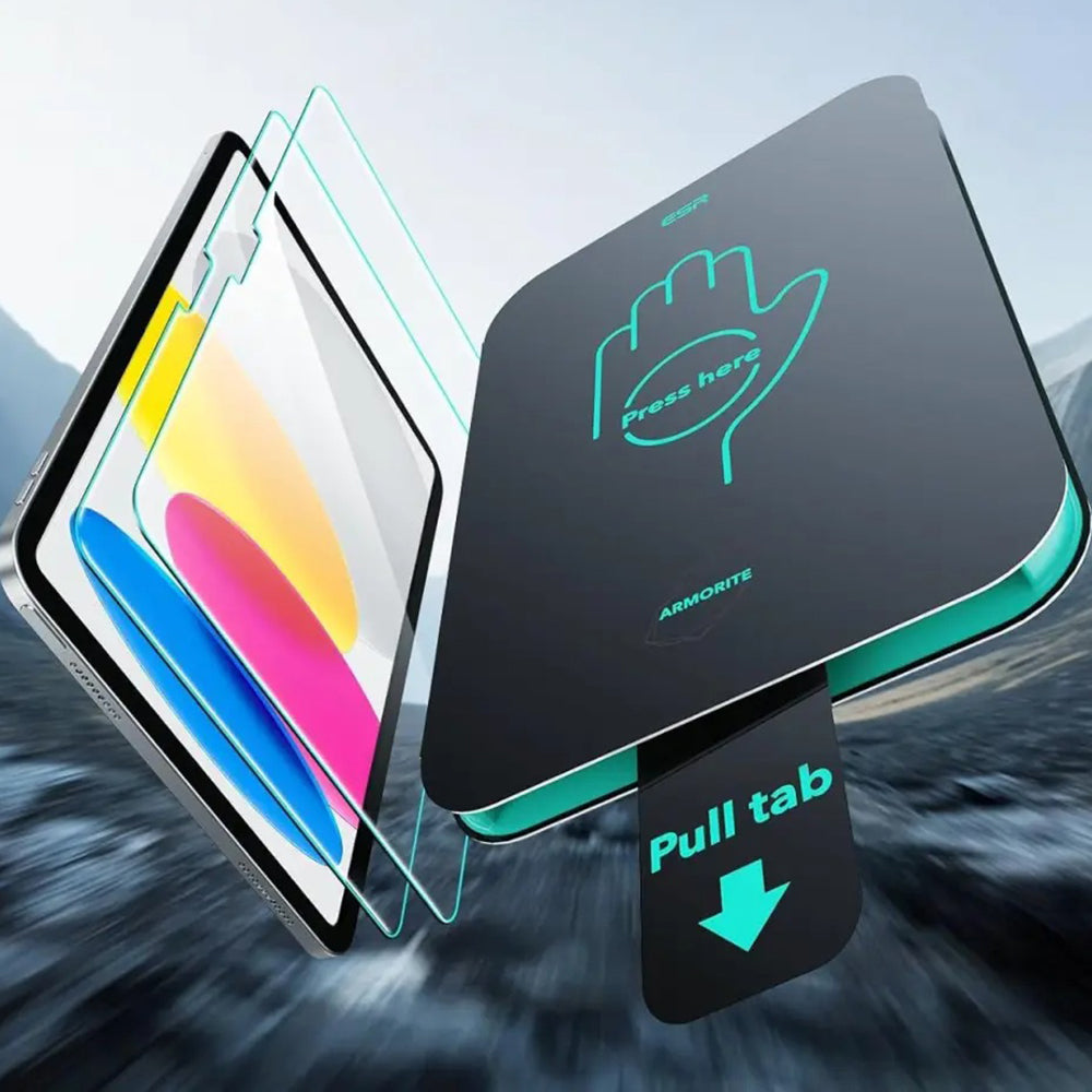 Folia ochronna ESR Armorite UltraFit na ekran do Apple iPad (2025) / (2022), Hartowane szkło, Pełne klejenie, Zestaw 2 sztuki
