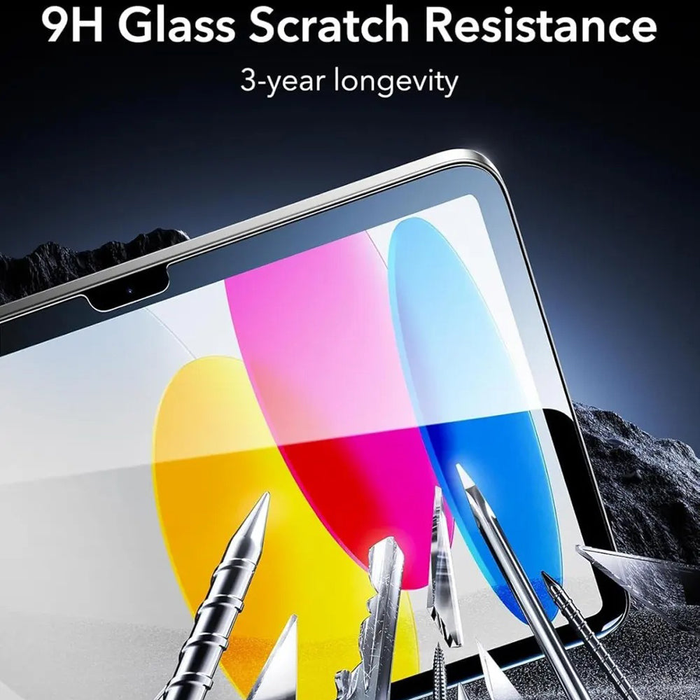 Folia ochronna ESR Armorite UltraFit na ekran do Apple iPad (2025) / (2022), Hartowane szkło, Pełne klejenie, Zestaw 2 sztuki
