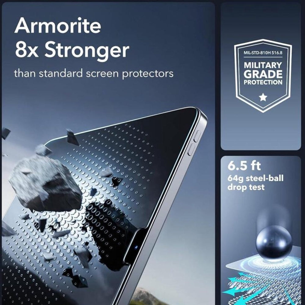 Folia ochronna na ekran ESR Armorite UltraFit do Apple iPad Air 11 (2026) / Air 11 (2025), szkło hartowane, pełna warstwa kleju, zestaw 2 sztuki