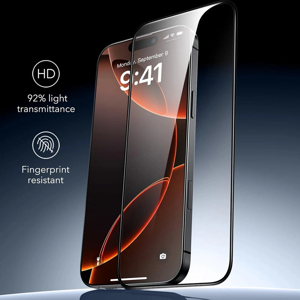 ESR Armorite UltraFit Screen Protector for Apple iPhone 17 / 16 Pro, Tempered Glass, Full Glue, Set of 3 Pieces, Black