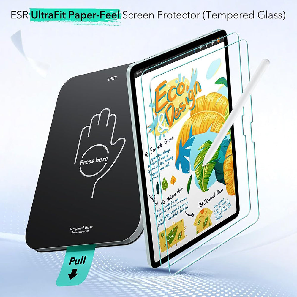 Folia ochronna ESR Paper Feel UltraFit do Apple iPad (2025) / (2022), Plastik, Zestaw 2 sztuki