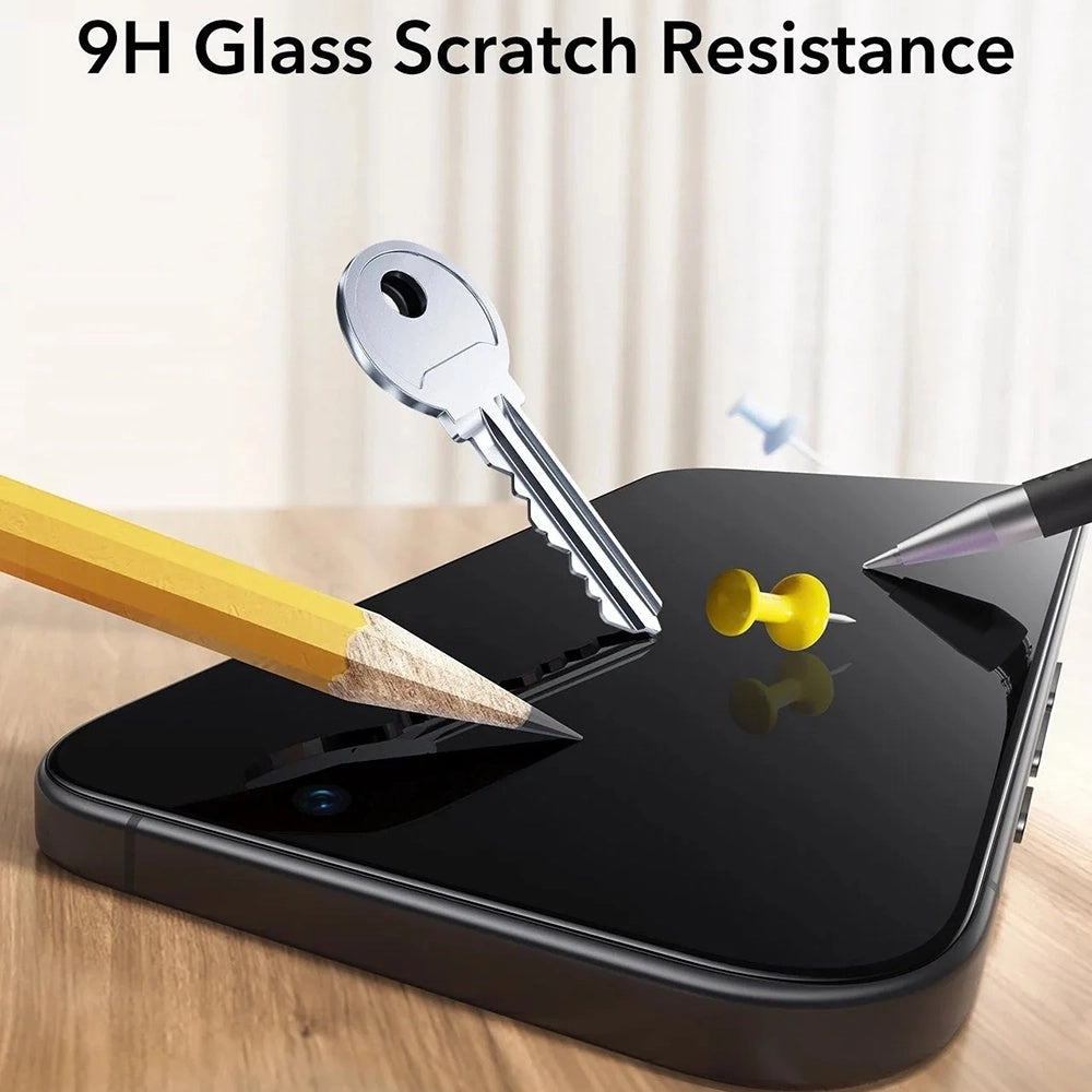 Folia ochronna ESR UltraFit na ekran dla Apple iPhone 17 / 16 Pro, Hartowane szkło, Pełne klejenie, Zestaw 3 sztuki