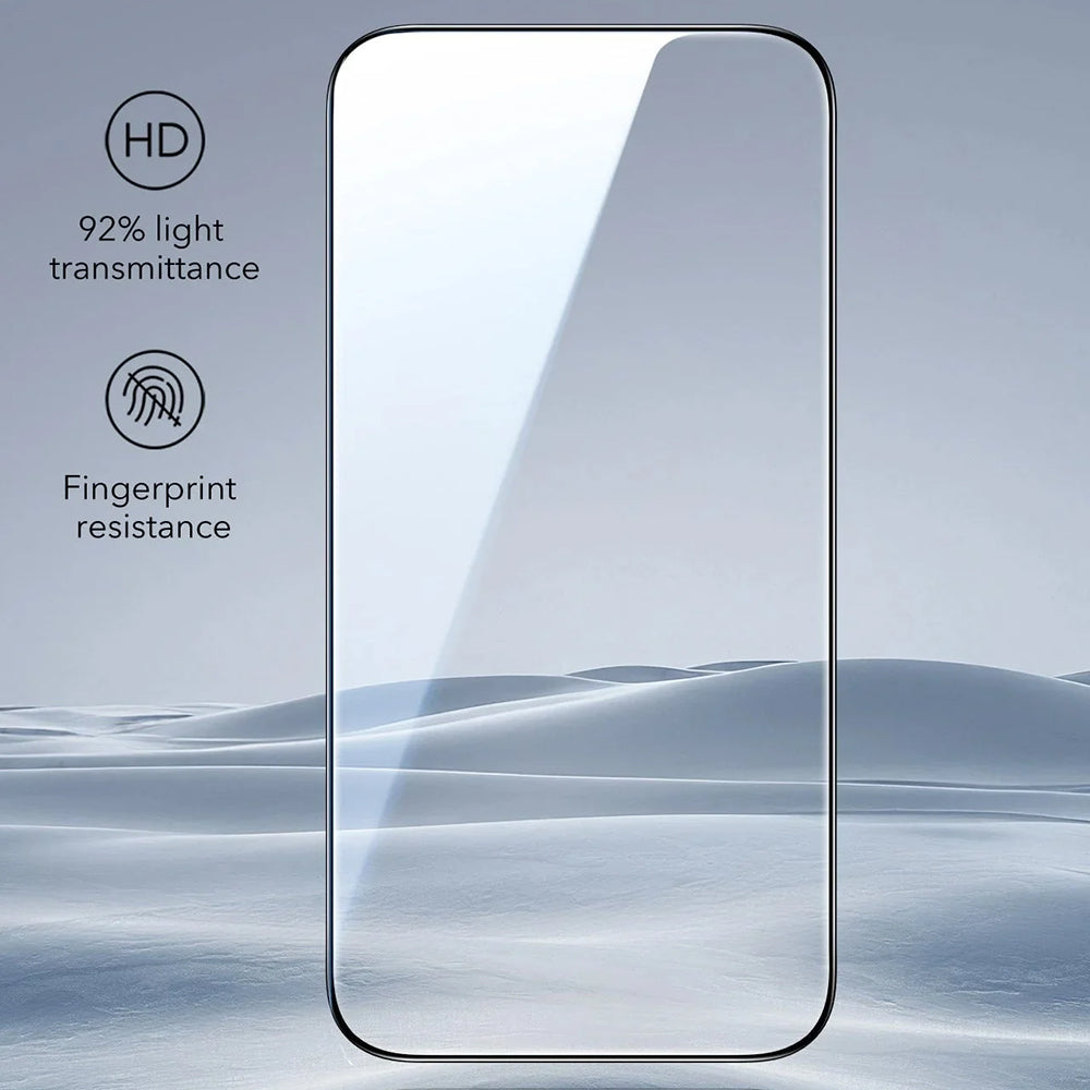 Folia ochronna ESR UltraFit na ekran dla Apple iPhone 17 Pro Max, Hartowane szkło, Pełne klejenie, Zestaw 3 sztuki.