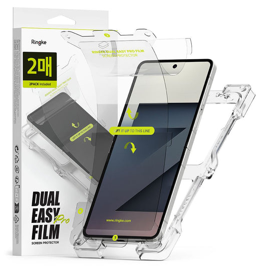 Folia ochronna Ringke Dual Easy Pro do wewnętrznego ekranu Samsung Galaxy Z Flip7 F766, Plastik, Zestaw 2 sztuki