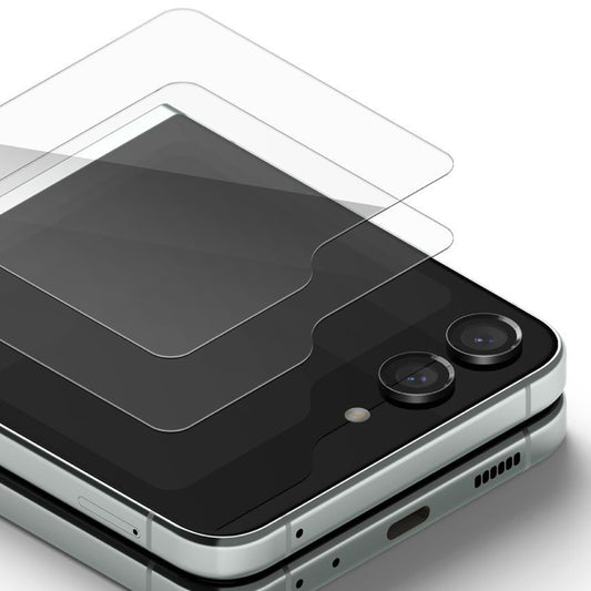 Folia ochronna Ringke na zewnętrzny ekran dla Samsung Galaxy Z Flip5 F731, Szkło hartowane, Pełne klejenie, Zestaw 2 sztuki