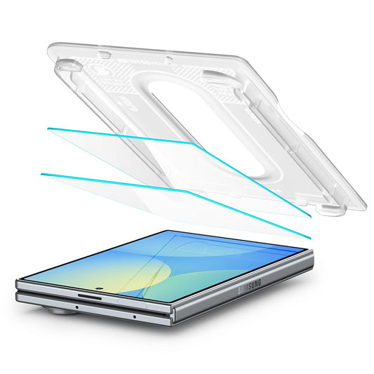 Folia ochronna na ekran zewnętrzny Spigen GlastR EZ FIT Pro HD do Samsung Galaxy Z Fold8 F971, szkło hartowane, pełna klej, zestaw 2 sztuki AGL11943