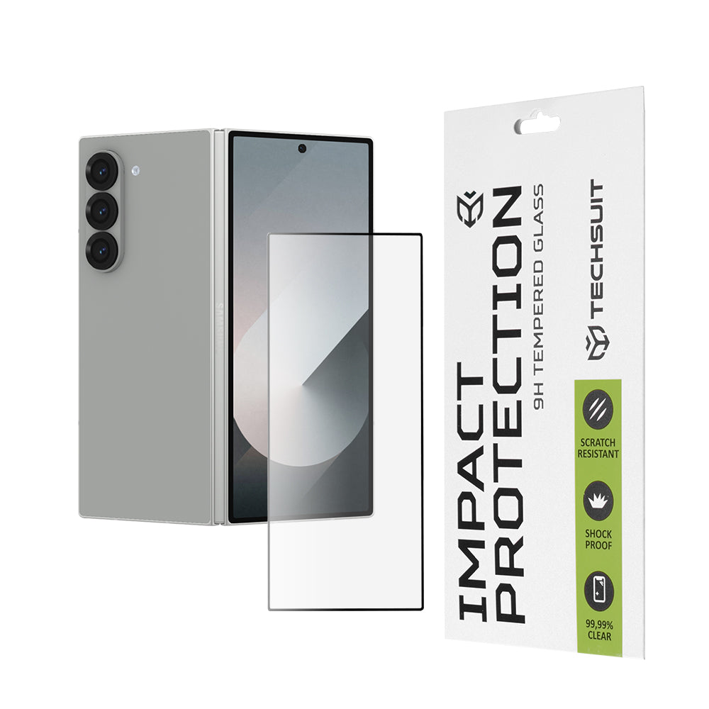 Folia ochronna na ekran zewnętrzny Techsuit do Samsung Galaxy Z Fold6 F956, szkło hartowane, pełne klejenie, 111D, czarna