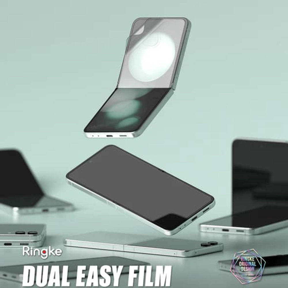 Folia ochronna Ringke Dual Easy do wewnętrznego ekranu Samsung Galaxy Z Flip5 F731, Plastik, Zestaw 2 sztuki
