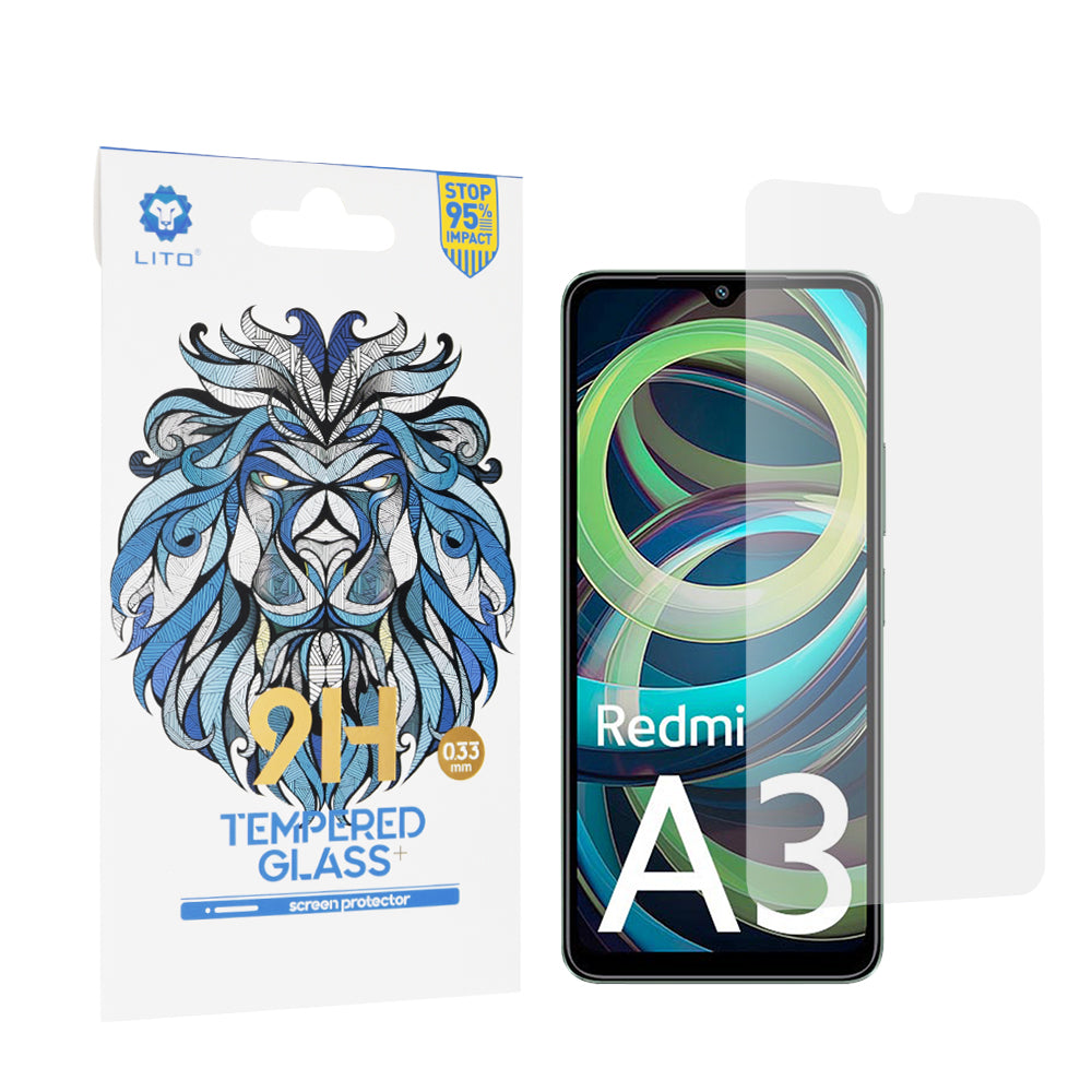 Folia ochronna Lito Classic na ekran do Xiaomi Redmi A3x / A3, Szkło Hartowane, Pełne Klejenie, 2.5D