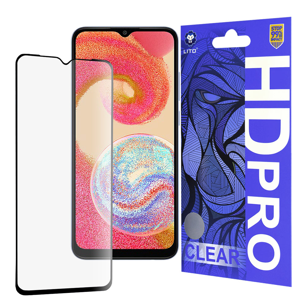 Folia ochronna na ekran Lito HD Pro Clear do Samsung Galaxy A04e A042 / M04 M045, szkło hartowane, pełny klej, czarna