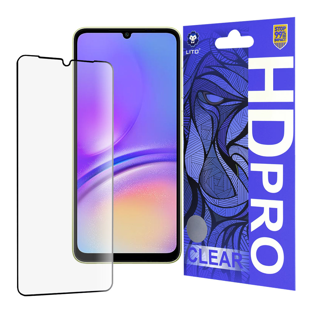 Folia ochronna na ekran Lito HD Pro Clear do Samsung Galaxy A05 A055, szkło hartowane, pełny klej, czarna