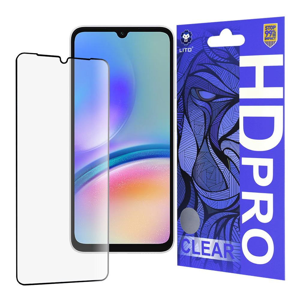 Folia ochronna na ekran Lito HD Pro Clear do Samsung Galaxy A05s A057, szkło hartowane, pełny klej, czarna