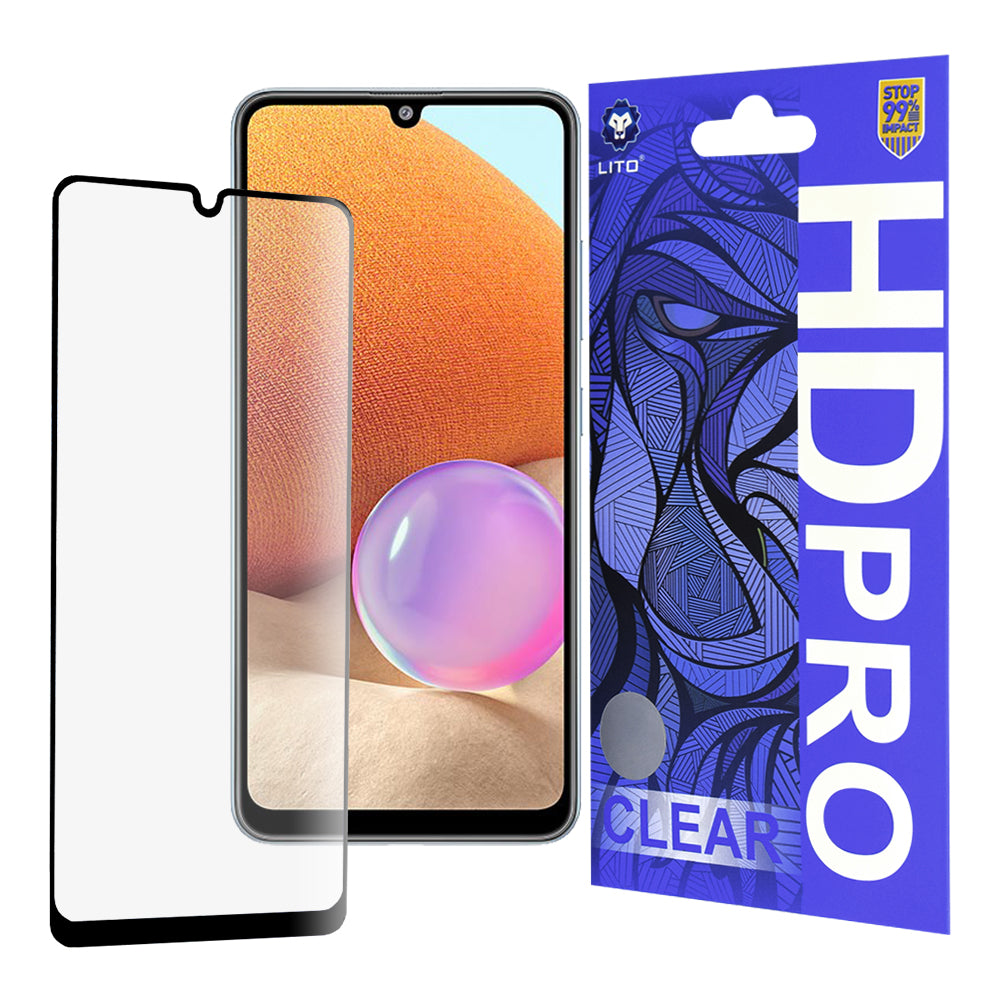 Folia ochronna na ekran Lito HD Pro Clear do Samsung Galaxy A32 A325, szkło hartowane, pełny klej, czarna