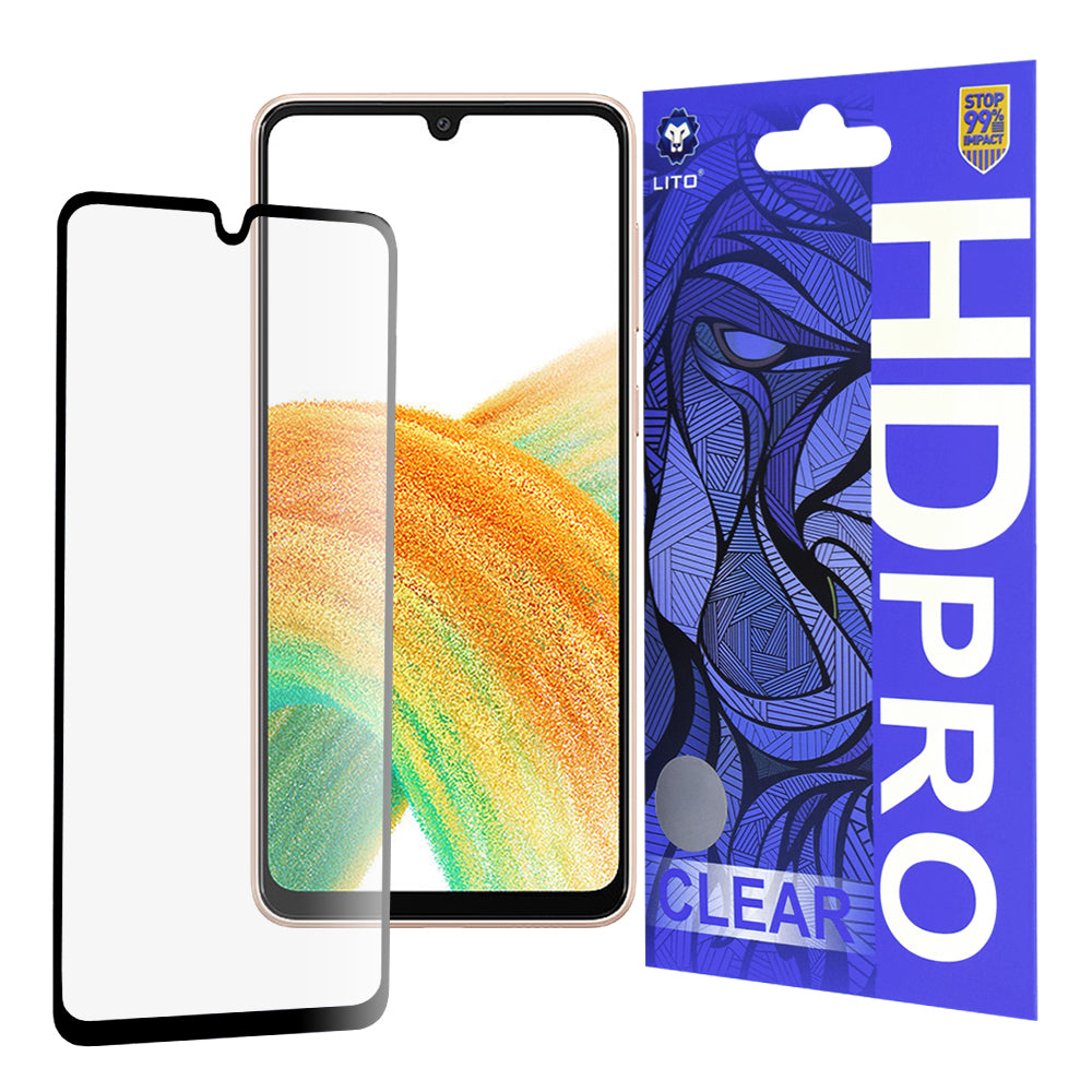 Folia ochronna na ekran Lito HD Pro Clear do Samsung Galaxy A33 5G A336, szkło hartowane, pełna klej, czarna