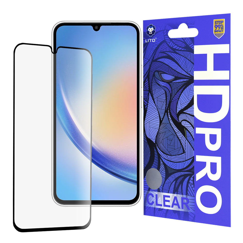 Folia ochronna na ekran Lito HD Pro Clear do Samsung Galaxy A34 A346, szkło hartowane, pełny klej, czarna