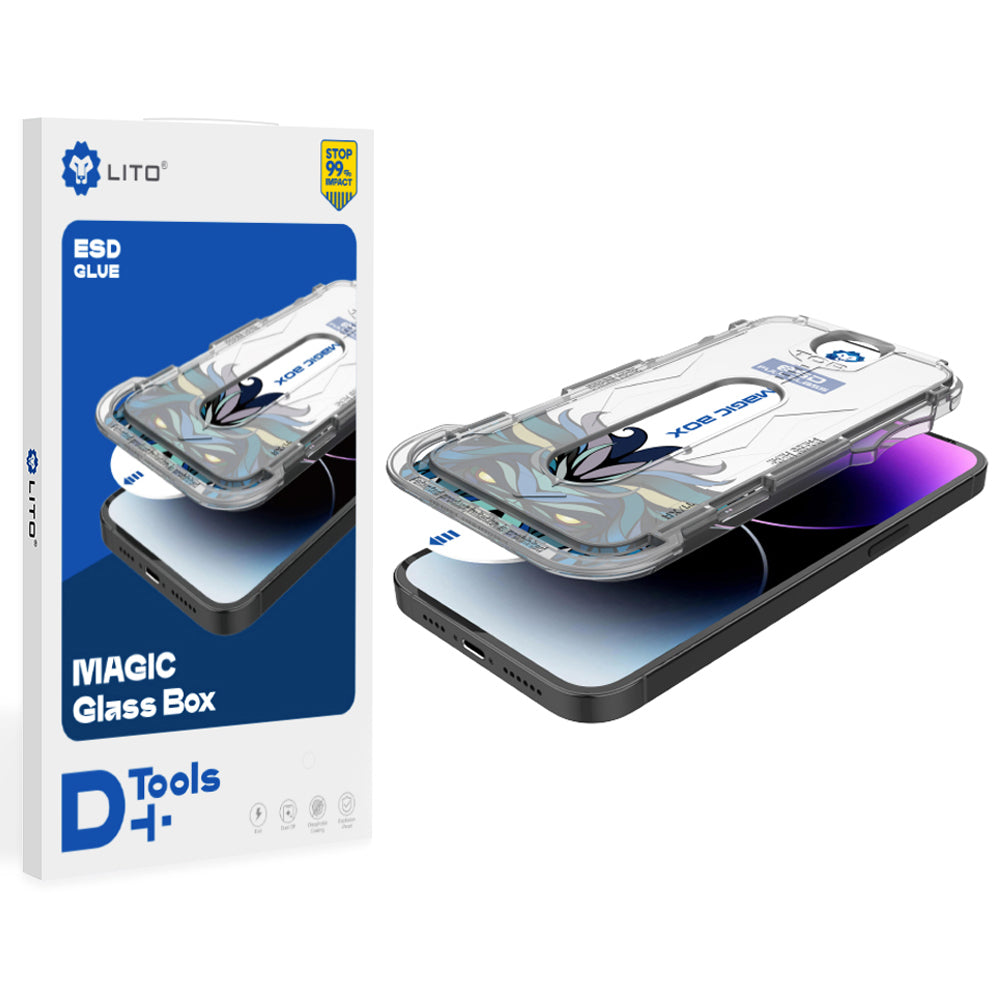 Folia ochronna na ekran Lito Magic Glass Box D+ Tools do Apple iPhone 16, szkło hartowane, pełna klejność