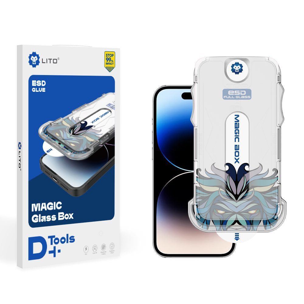 Folia ochronna na ekran Lito Magic Glass Box D+ Tools do Apple iPhone 16, szkło hartowane, pełna klejność