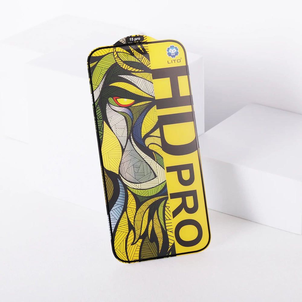 Matowa folia ochronna na ekran Lito HD Pro do Apple iPhone 16 Pro Max, szkło hartowane, pełna klej, czarna
