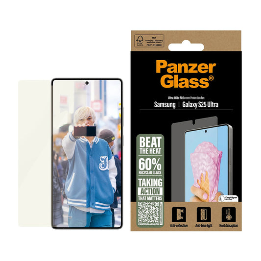 Folia ochronna do ekranu PanzerGlass Ultra-Wide Fit All-in-One dla Samsung Galaxy S25 Ultra S938, Szkło Hartowane, Pełne Klejenie