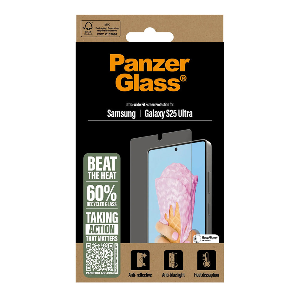Folia ochronna do ekranu PanzerGlass Ultra-Wide Fit All-in-One dla Samsung Galaxy S25 Ultra S938, Szkło Hartowane, Pełne Klejenie