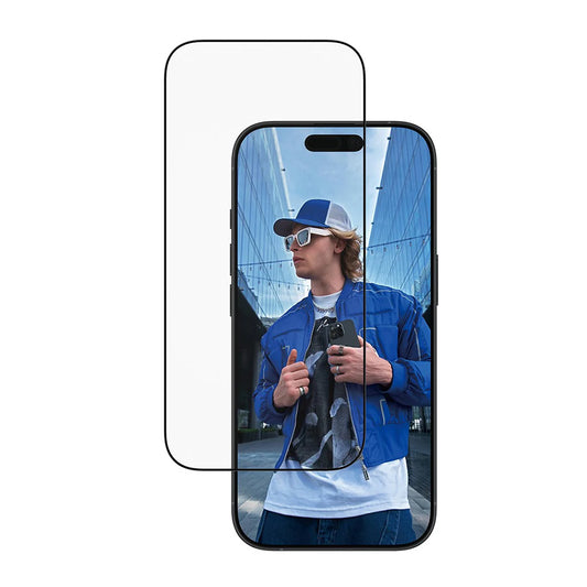 Folia ochronna do ekranu PanzerGlass Ultra-Wide Fit EasyAligner dla Apple iPhone 17 / 16 Pro, Hartowane szkło, Pełne klejenie, Czarna