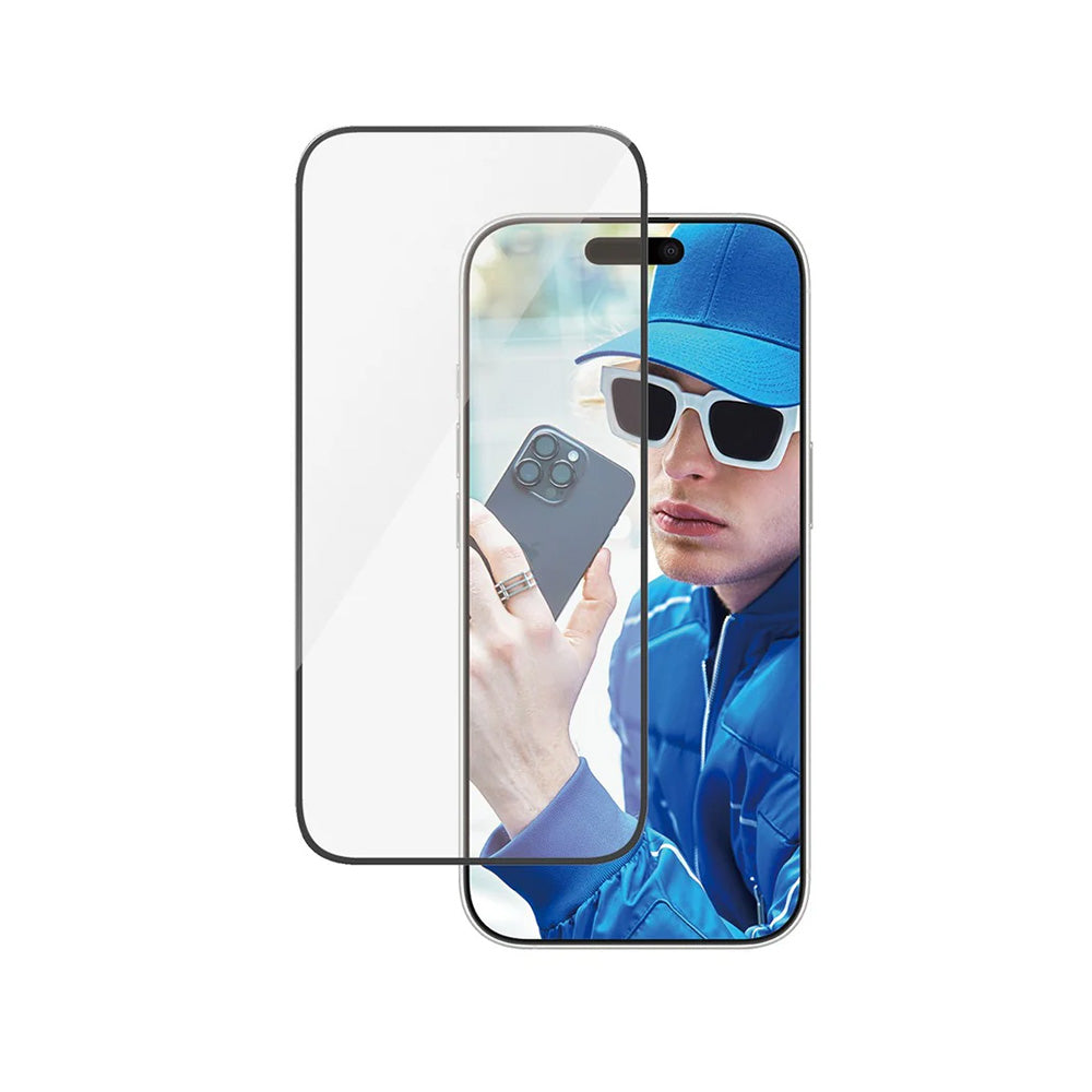 Folia ochronna na ekran PanzerGlass Ultra-Wide Fit dla Apple iPhone 16 Plus / 15 Plus, Hartowane szkło, Pełne klejenie, Czarna