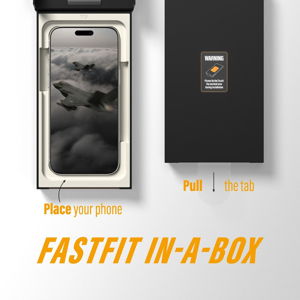 Folia ochronna do ekranu PanzerGlass Ultra-Wide Fit Stealth Fastfit dla Apple iPhone 17 / 16 Pro, Hartowane szkło, Pełne klejenie, Czarna