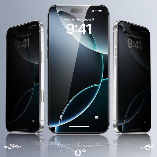 Folia ochronna Ecran Privacy ESR dla Apple iPhone 17 / 16 Pro, Szkło Hartowane, Pełne Klejenie, Zestaw 3 sztuki