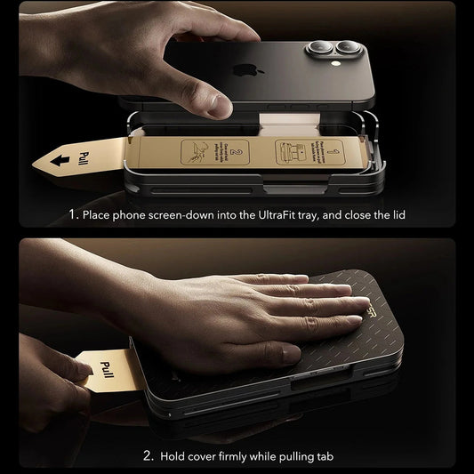 Folia ochronna Ecran Privacy ESR UltraFit Armorite Pro dla Apple iPhone 17 Pro Max, Szkło Hartowane, Full Glue, Zestaw 3 sztuki