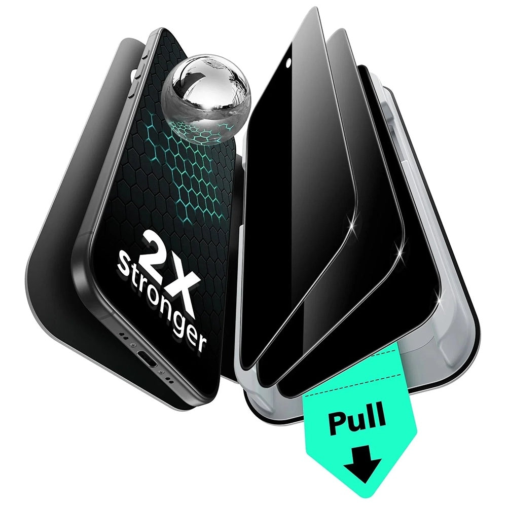 Folia ochronna Ecran Privacy ESR UltraFit dla Apple iPhone 17 Air, Hartowane szkło, Pełne klejenie, Zestaw 3 sztuki