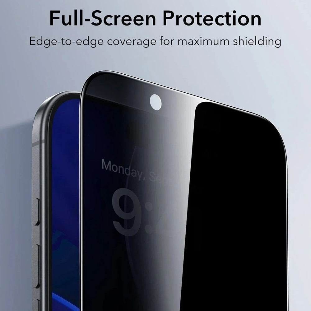 Folia ochronna Ecran Privacy ESR UltraFit dla Apple iPhone 17 Air, Hartowane szkło, Pełne klejenie, Zestaw 3 sztuki