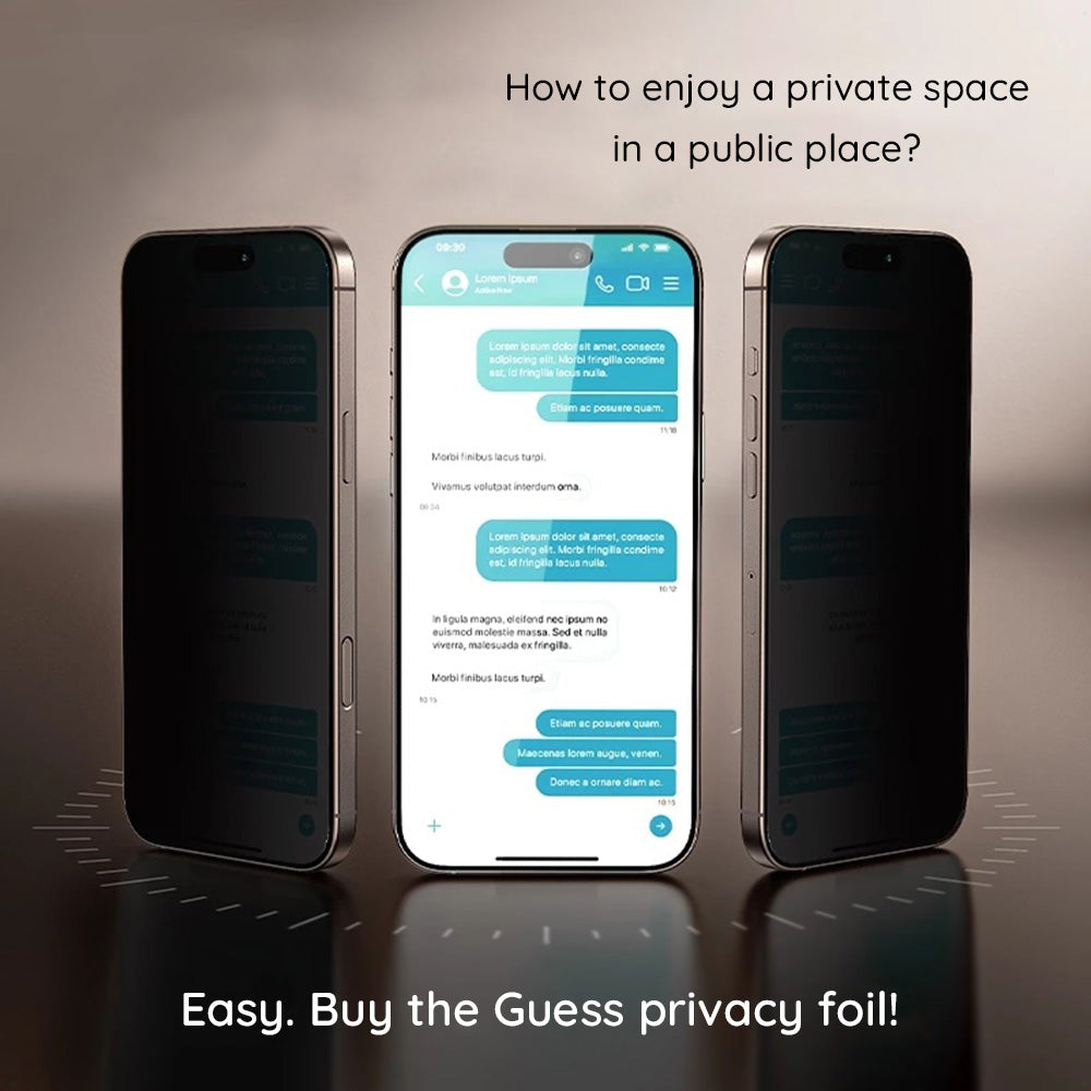 Folia ochronna Privacy Guess do Apple iPhone 16 Pro Max, Szkło Hartowane, Full Glue, 2.5D