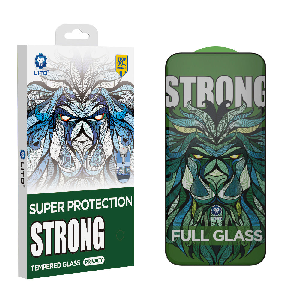 Folia ochronna Privacy Lito D+ Max Strong na ekran dla Apple iPhone 17 / 16 Pro, Hartowane szkło, Pełne klejenie