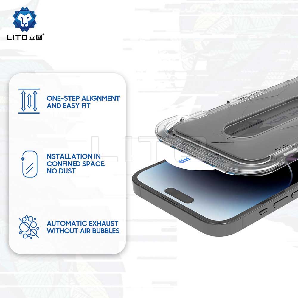 Folia ochronna na ekran Privacy Lito Magic Glass Box D+ Tools do Apple iPhone 16 Pro, szkło hartowane, pełna warstwa kleju
