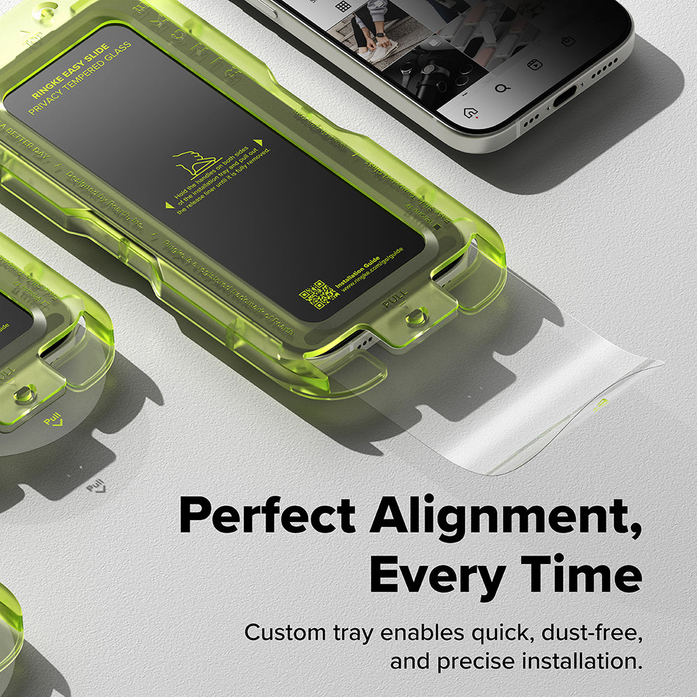 Privacy Screen Protector Ringke Easy Slide for Apple iPhone 17, Tempered Glass, Full Glue, Set of 2 pieces